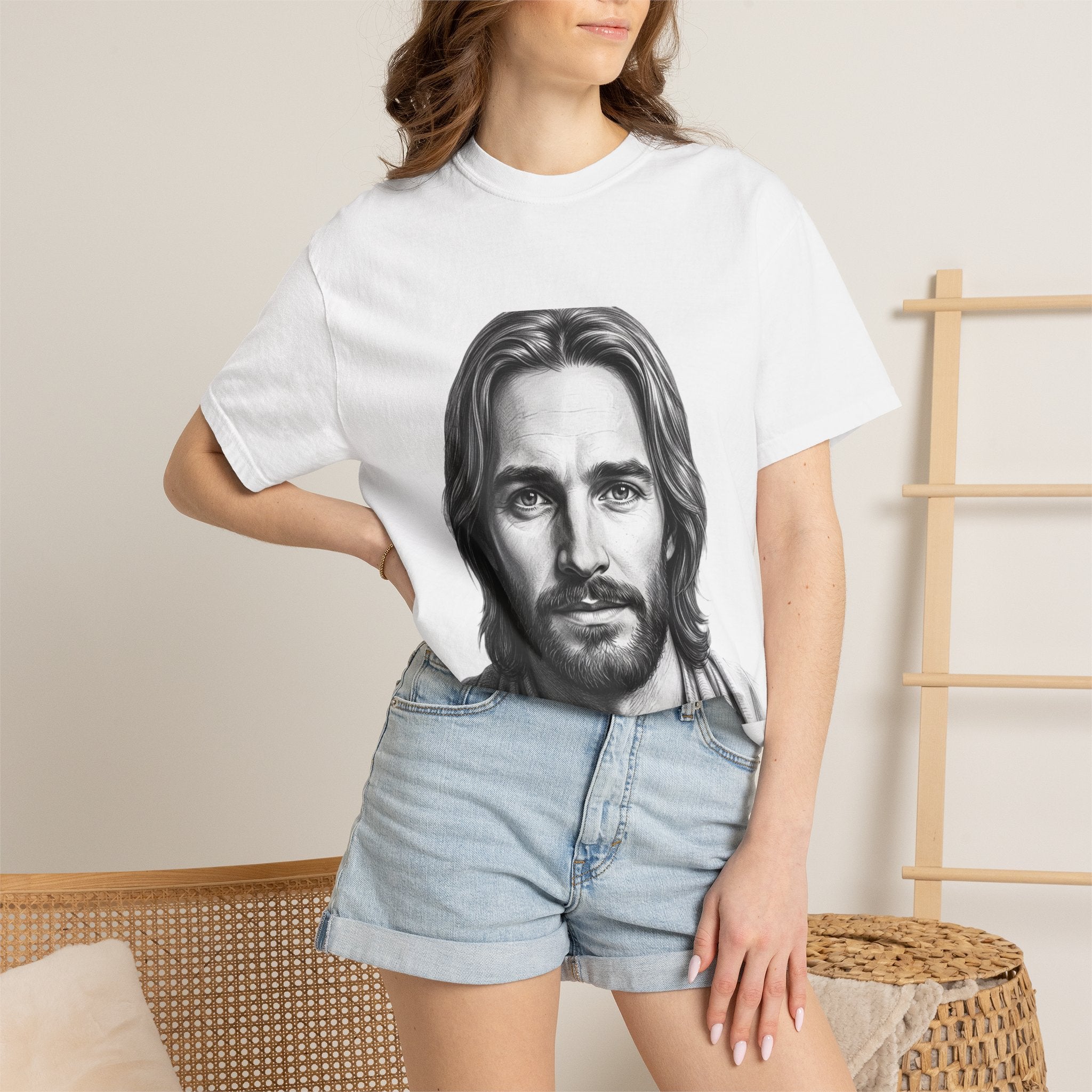 Jesus Portrait T-Shirt — "I Am Who I Am" (Exodus 3:14)